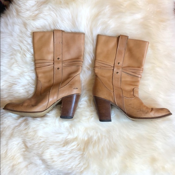 Seychelles Mid-Calf Leather Camel Boots, US 7.5 - Picture 2 of 7